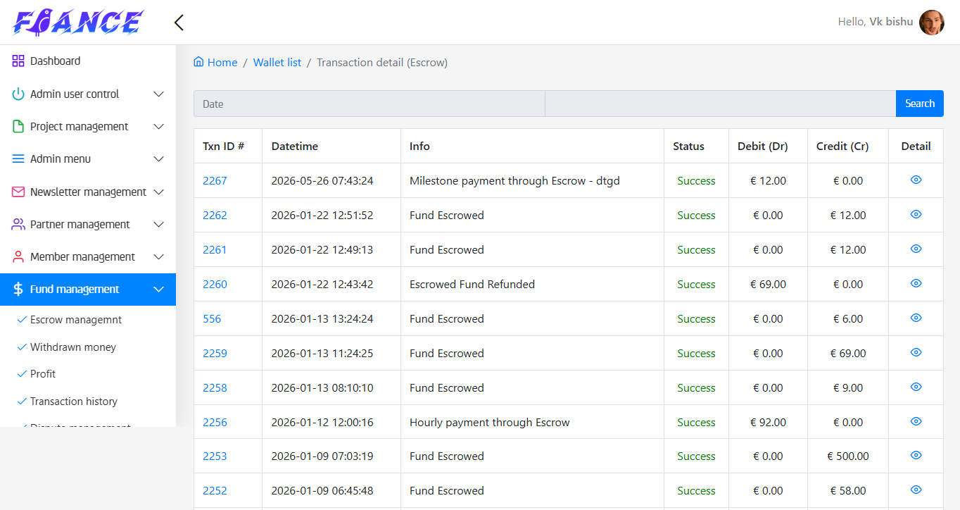 Escrow Payments in a Freelance Marketplace